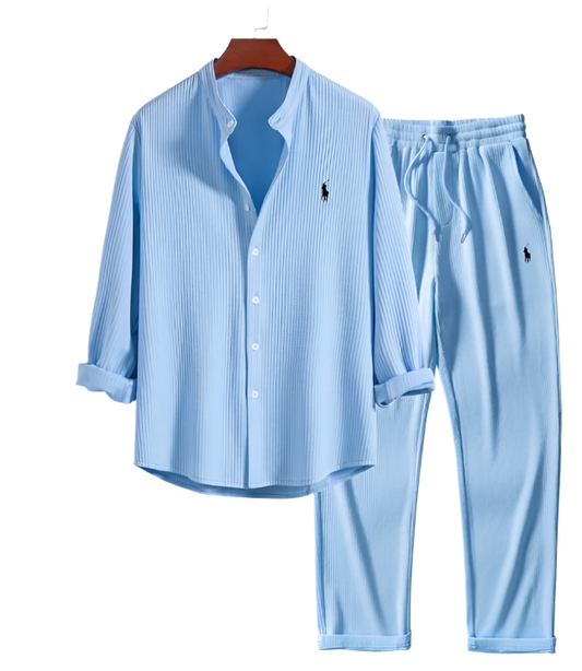 Ꮢalph Ⅼauren - Camisa de Manga Larga + Pantalón Recto