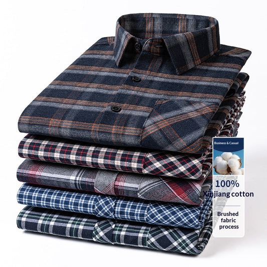 Camicia casual a quadri in cotone